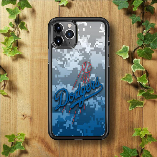 Baseball Los Angeles Dodgers MLB 001 iPhone 11 Pro Case-Rubber / Black (2D Case)-Xtracase