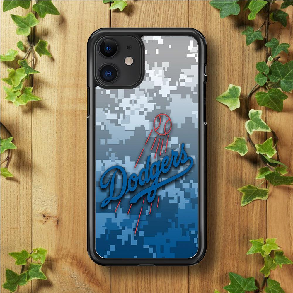 Baseball Los Angeles Dodgers MLB 001 iPhone 11 Case-Rubber / Black (2D Case)-Xtracase
