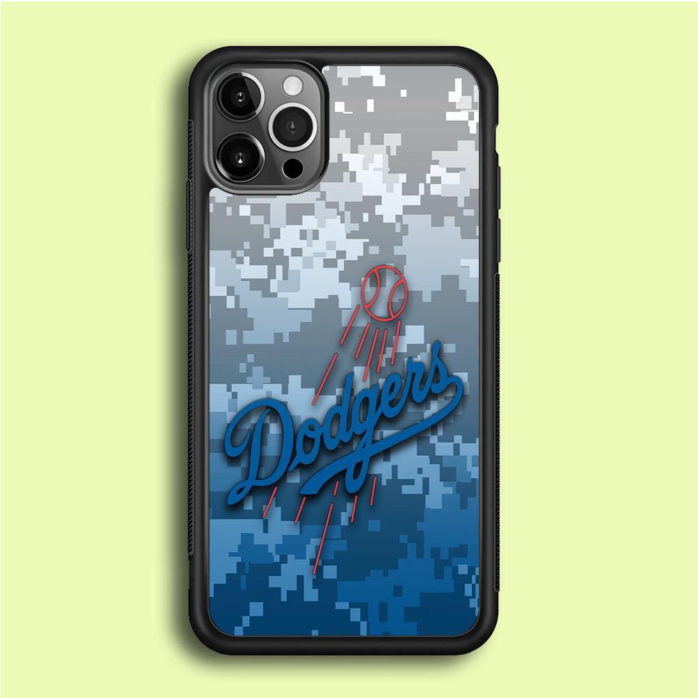 Baseball Los Angeles Dodgers MLB 001 iPhone 12 Pro Case-Rubber / Black (2D Case)-Xtracase