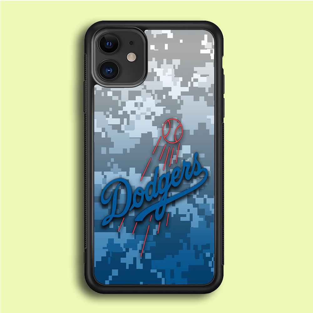 Baseball Los Angeles Dodgers MLB 001 iPhone 12 Mini Case-Rubber / Black (2D Case)-Xtracase
