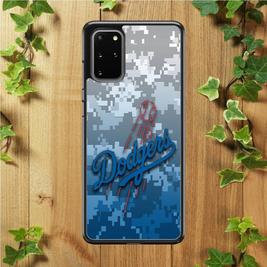 Baseball Los Angeles Dodgers MLB 001 Samsung Galaxy S20 Plus Case-Rubber / Black (2D Case)-Xtracase