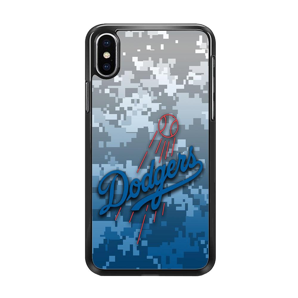 Baseball Los Angeles Dodgers MLB 001 iPhone Xs Max Case-Rubber / Black (2D Case)-Xtracase