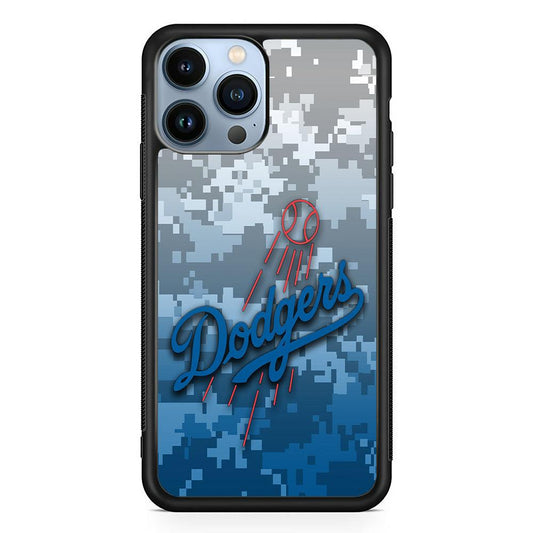 Baseball Los Angeles Dodgers MLB 001 iPhone 13 Pro Max Case-Rubber / Black (2D Case)-Xtracase