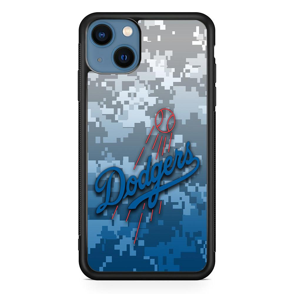 Baseball Los Angeles Dodgers MLB 001 iPhone 13 Mini Case-Rubber / Black (2D Case)-Xtracase