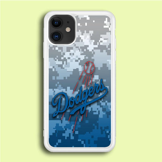 Baseball Los Angeles Dodgers MLB 001 iPhone 12 Mini Case-Rubber / White (2D Case)-Xtracase
