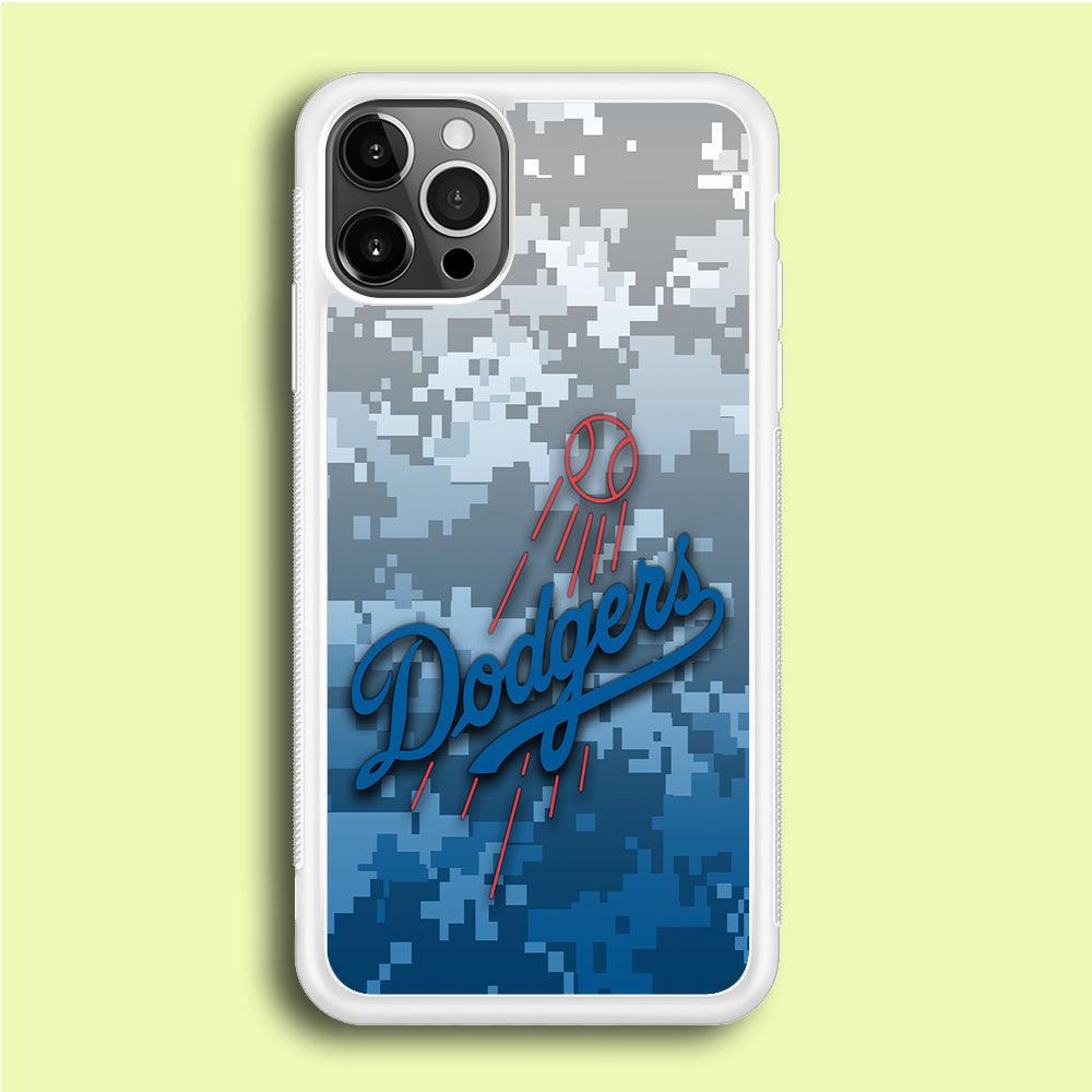 Baseball Los Angeles Dodgers MLB 001 iPhone 12 Pro Case-Rubber / White (2D Case)-Xtracase