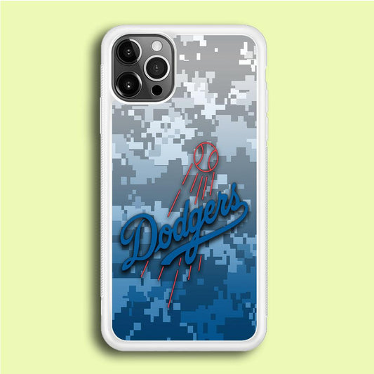 Baseball Los Angeles Dodgers MLB 001 iPhone 12 Pro Case-Rubber / White (2D Case)-Xtracase