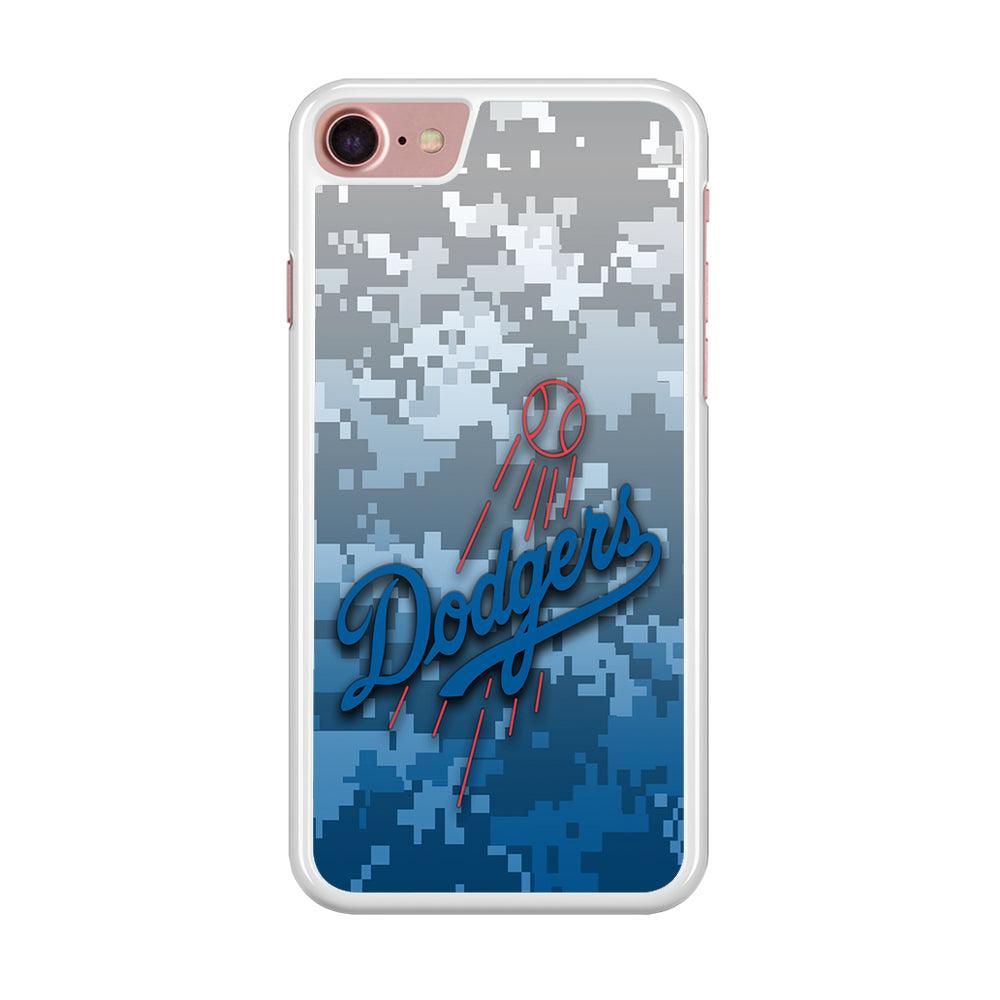 Baseball Los Angeles Dodgers MLB 001 iPhone SE 2020 Case-Rubber / White (2D Case)-Xtracase