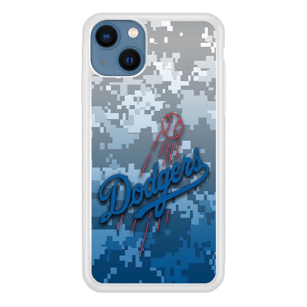 Baseball Los Angeles Dodgers MLB 001 iPhone 13 Mini Case-Rubber / White (2D Case)-Xtracase