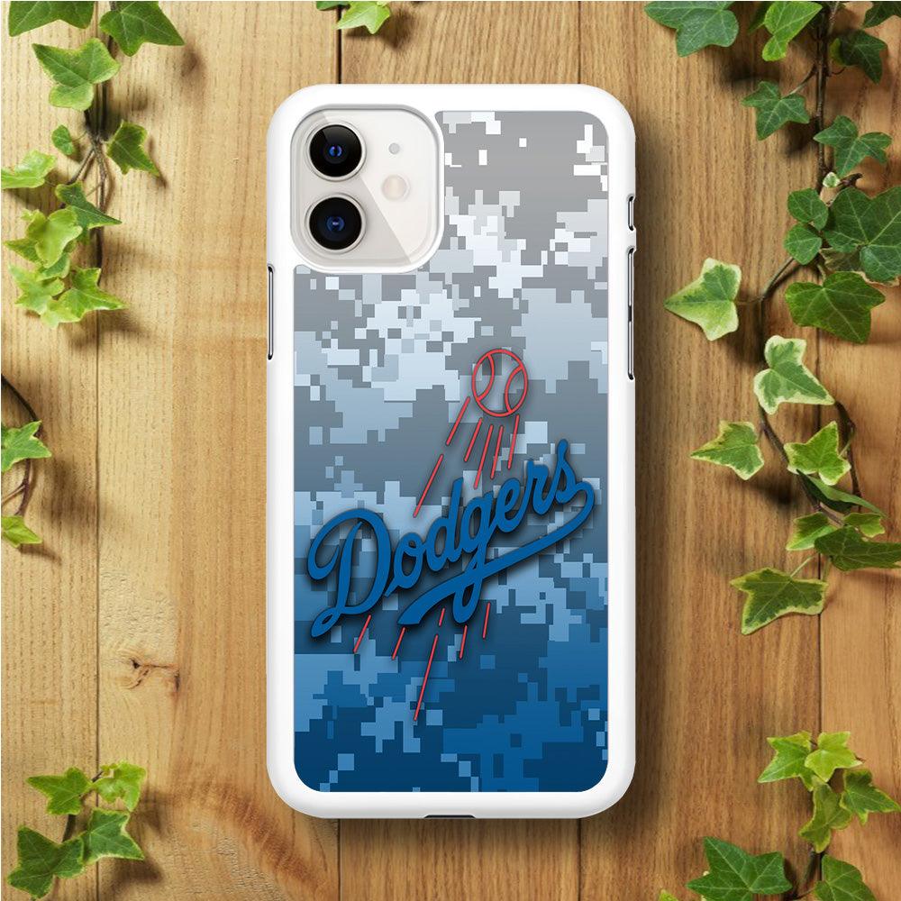 Baseball Los Angeles Dodgers MLB 001 iPhone 11 Case-Rubber / White (2D Case)-Xtracase