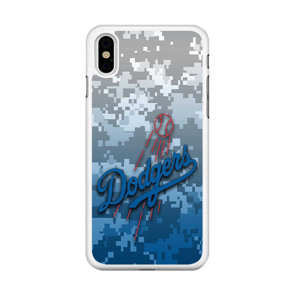 Baseball Los Angeles Dodgers MLB 001 iPhone Xs Max Case-Rubber / White (2D Case)-Xtracase