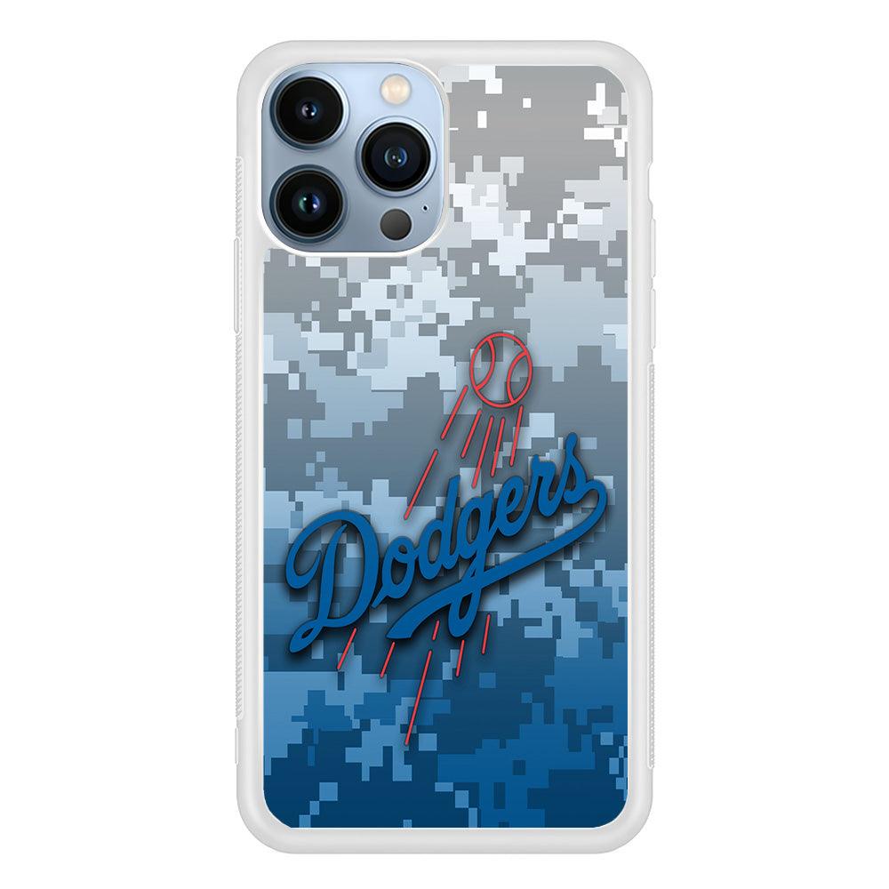 Baseball Los Angeles Dodgers MLB 001 iPhone 13 Pro Case-Rubber / White (2D Case)-Xtracase