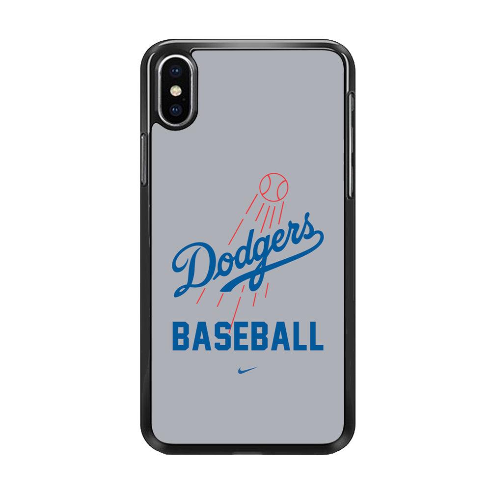 Baseball Los Angeles Dodgers MLB 002 iPhone Xs Case-Rubber / Black (2D Case)-Xtracase