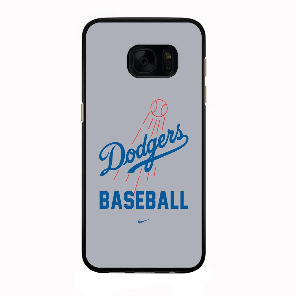 Baseball Los Angeles Dodgers MLB 002 Samsung Galaxy S7 Edge Case-Rubber / Black (2D Case)-Xtracase