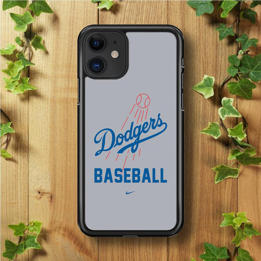 Baseball Los Angeles Dodgers MLB 002 iPhone 11 Case-Rubber / Black (2D Case)-Xtracase