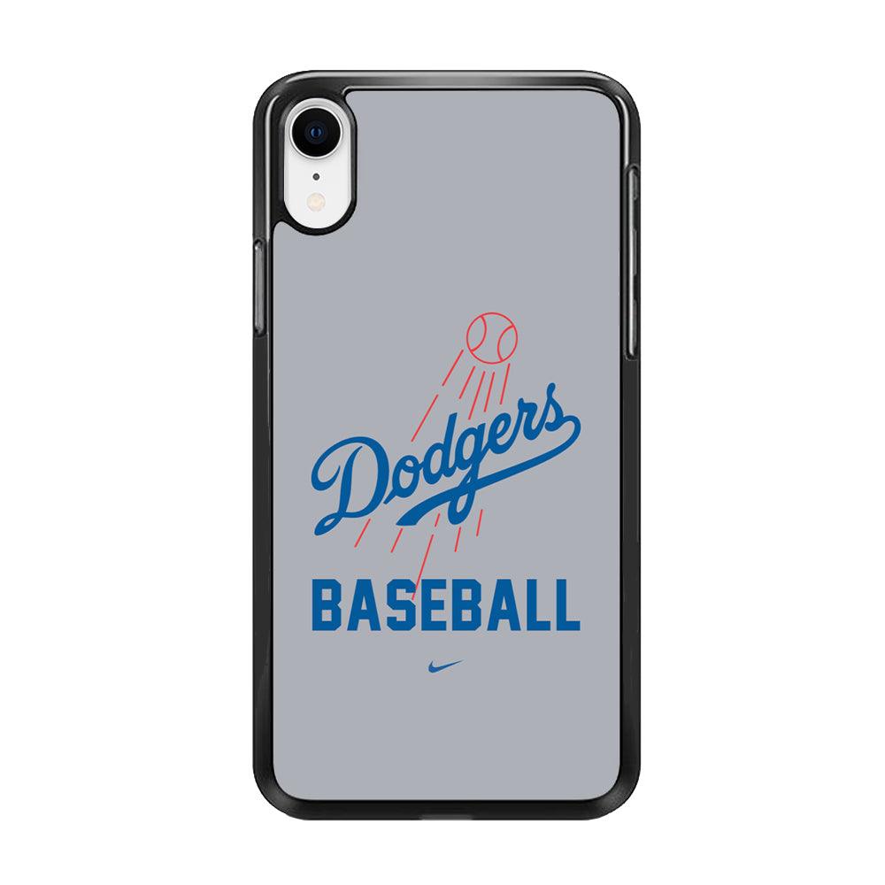 Baseball Los Angeles Dodgers MLB 002 iPhone XR Case-Rubber / Black (2D Case)-Xtracase