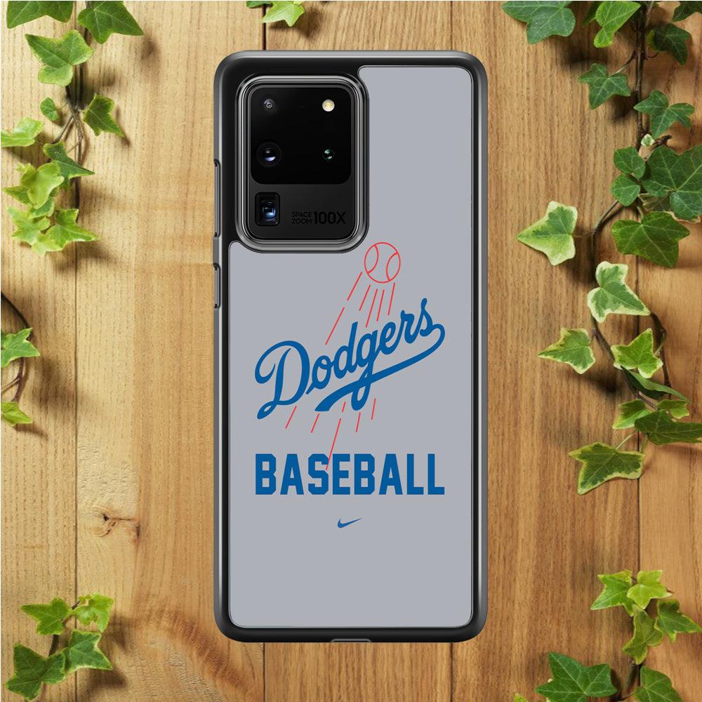 Baseball Los Angeles Dodgers MLB 002 Samsung Galaxy S20 Ultra Case-Rubber / White (2D Case)-Xtracase