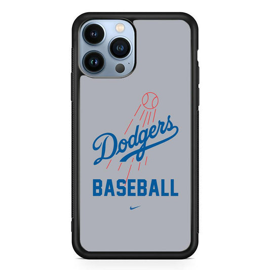 Baseball Los Angeles Dodgers MLB 002 iPhone 13 Pro Max Case-Rubber / Black (2D Case)-Xtracase