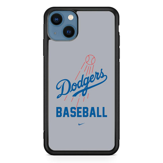 Baseball Los Angeles Dodgers MLB 002 iPhone 13 Mini Case-Rubber / Black (2D Case)-Xtracase