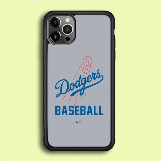 Baseball Los Angeles Dodgers MLB 002 iPhone 12 Pro Case-Rubber / Black (2D Case)-Xtracase