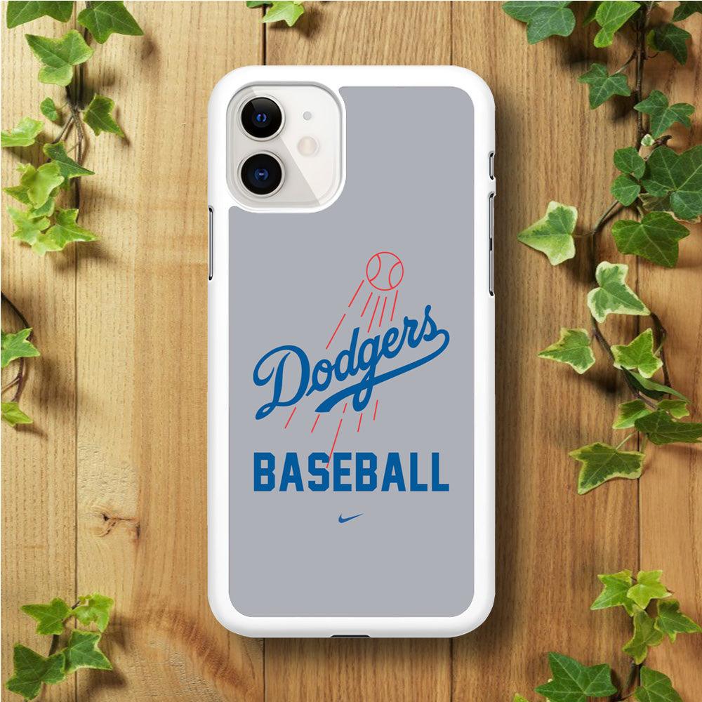 Baseball Los Angeles Dodgers MLB 002 iPhone 11 Case-Rubber / White (2D Case)-Xtracase