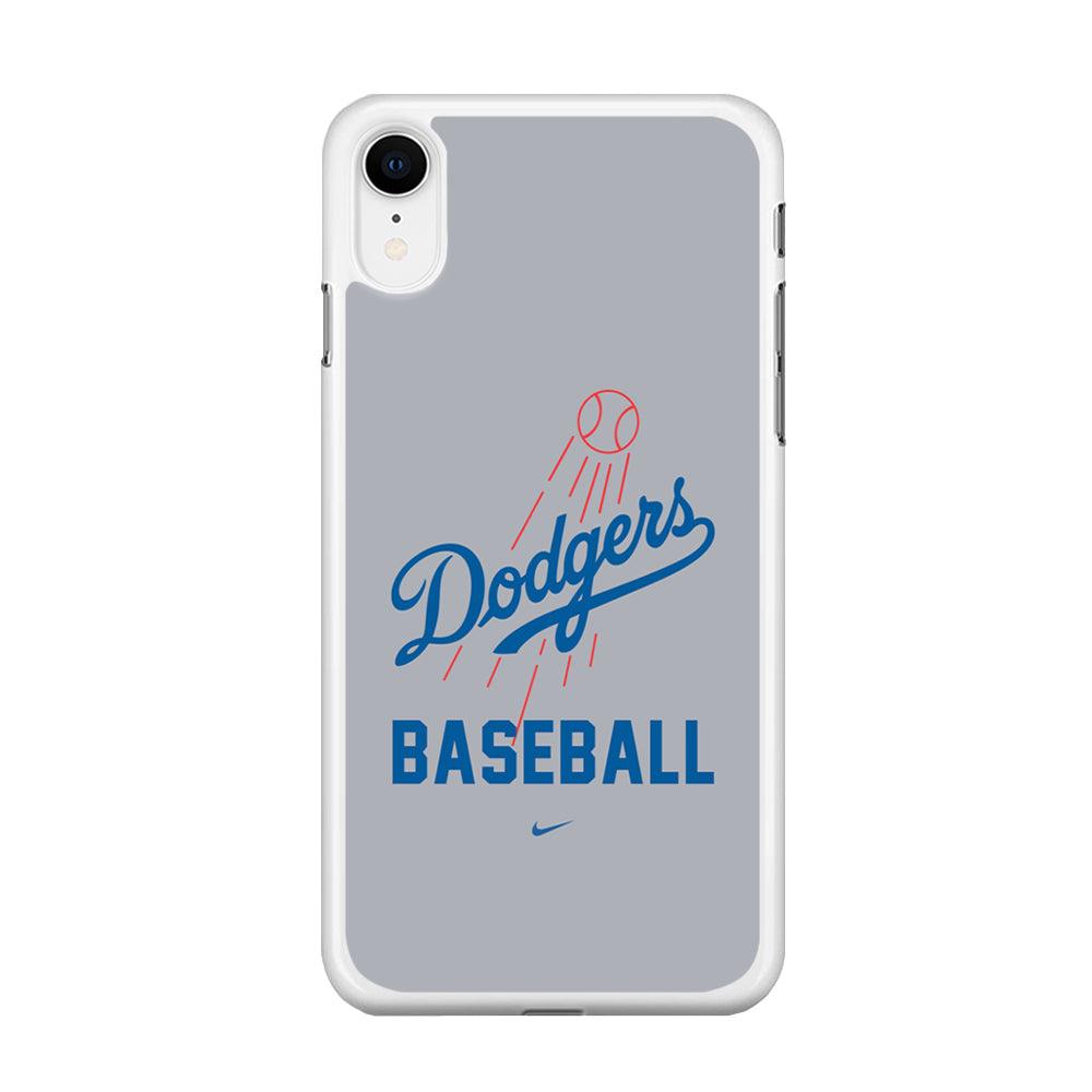 Baseball Los Angeles Dodgers MLB 002 iPhone XR Case-Rubber / White (2D Case)-Xtracase