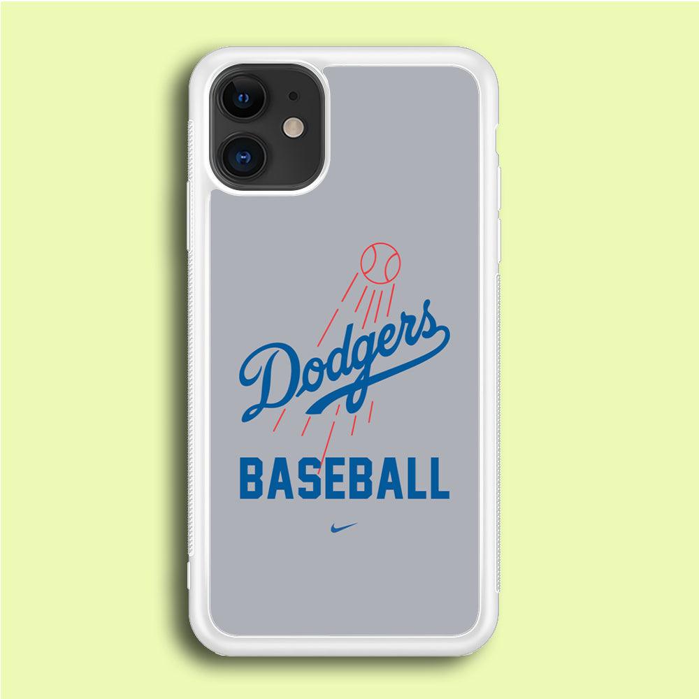 Baseball Los Angeles Dodgers MLB 002 iPhone 12 Case-Rubber / White (2D Case)-Xtracase