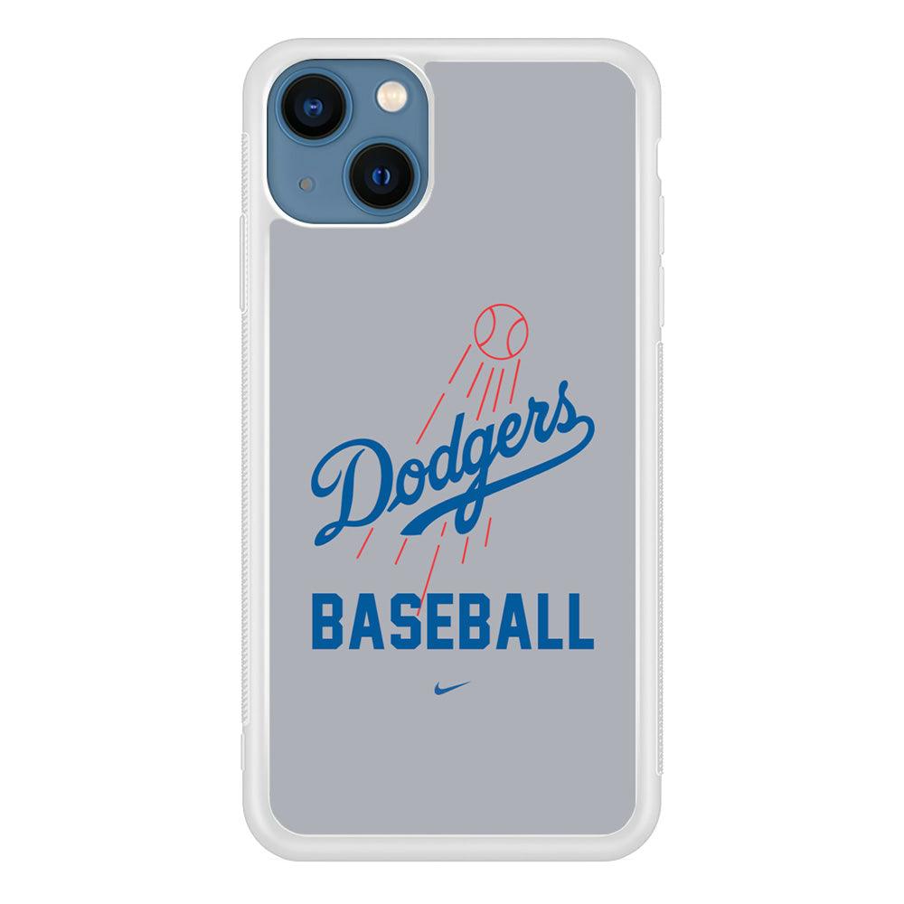 Baseball Los Angeles Dodgers MLB 002 iPhone 13 Mini Case-Rubber / White (2D Case)-Xtracase