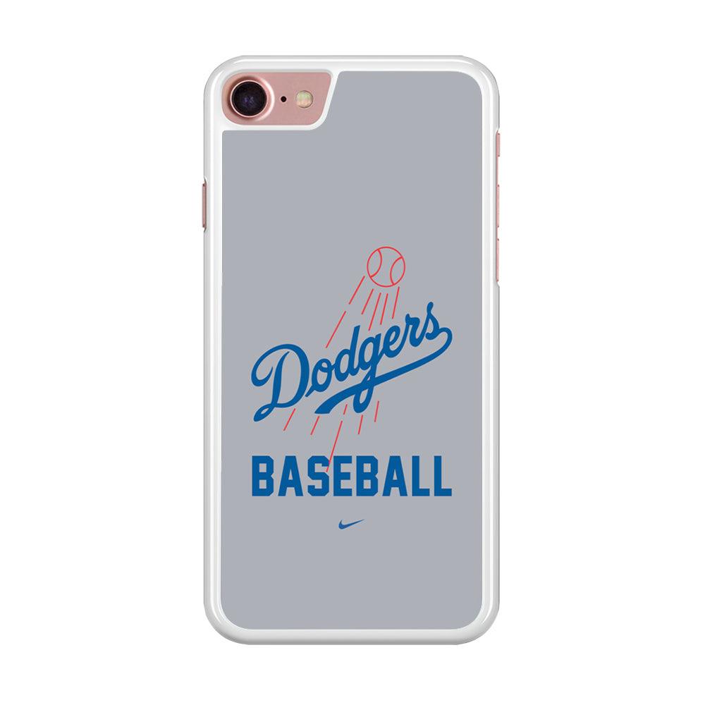 Baseball Los Angeles Dodgers MLB 002 iPhone 8 Case-Rubber / White (2D Case)-Xtracase