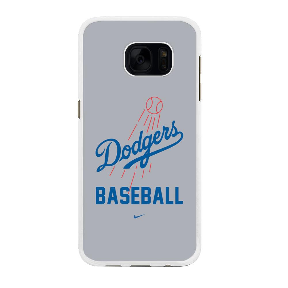 Baseball Los Angeles Dodgers MLB 002 Samsung Galaxy S7 Edge Case-Rubber / White (2D Case)-Xtracase