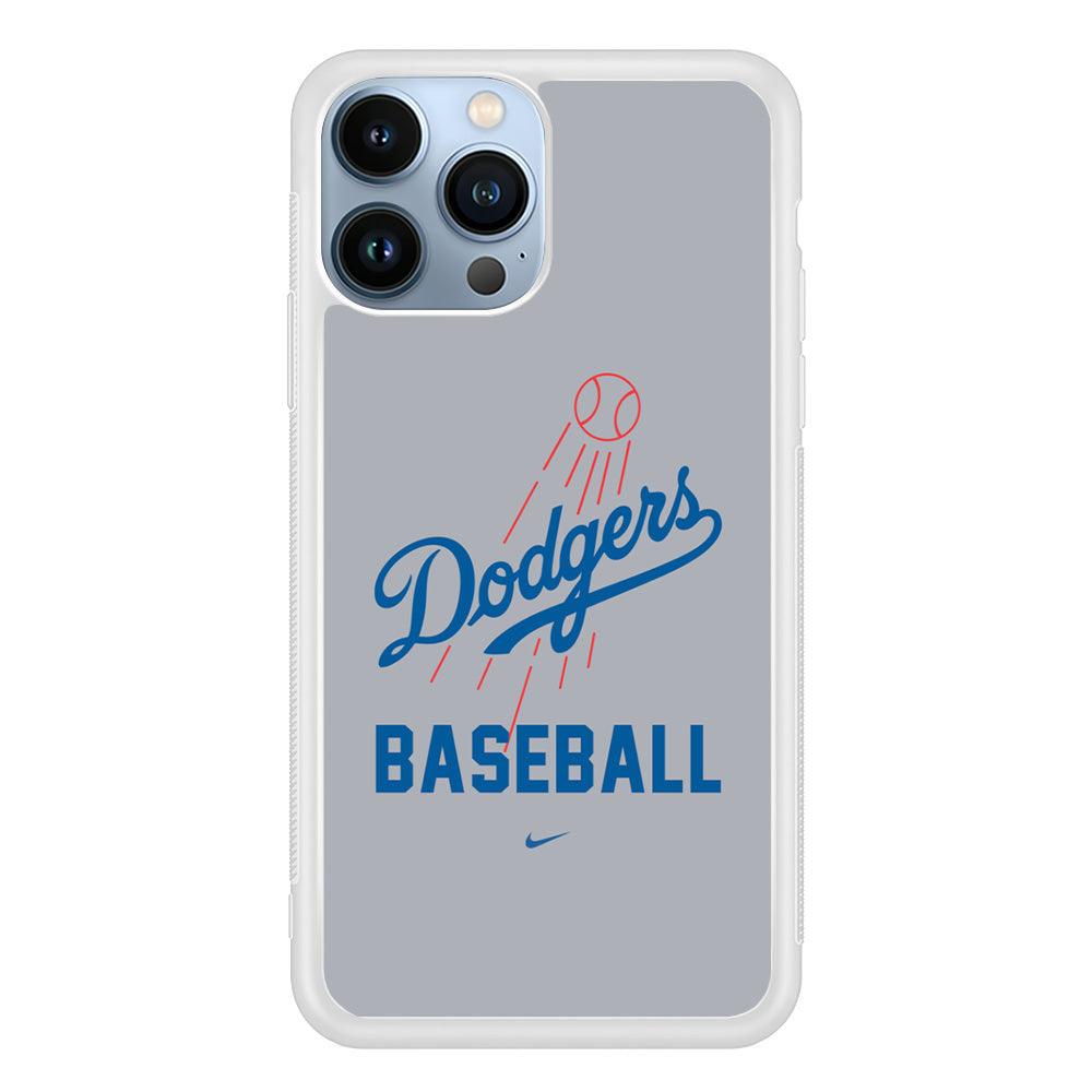 Baseball Los Angeles Dodgers MLB 002 iPhone 13 Pro Case-Rubber / White (2D Case)-Xtracase