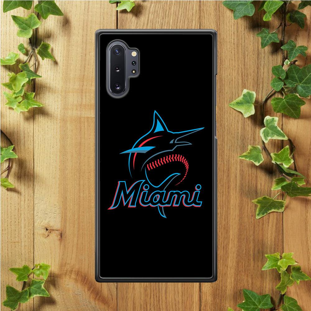 Baseball Miami Marlins MLB 001 Samsung Galaxy Note 10 Plus Case-Rubber / Black (2D Case)-Xtracase