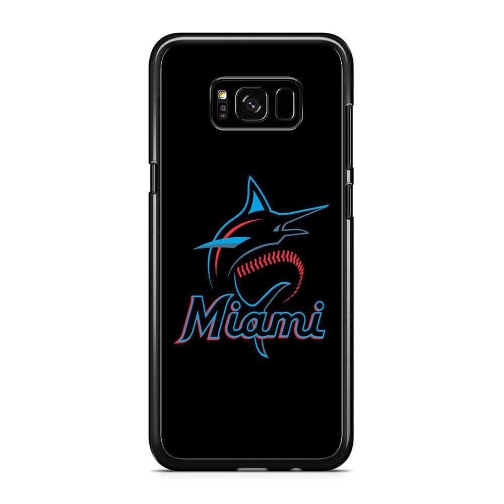 Baseball Miami Marlins MLB 001 Samsung Galaxy S8 Case-Rubber / Black (2D Case)-Xtracase