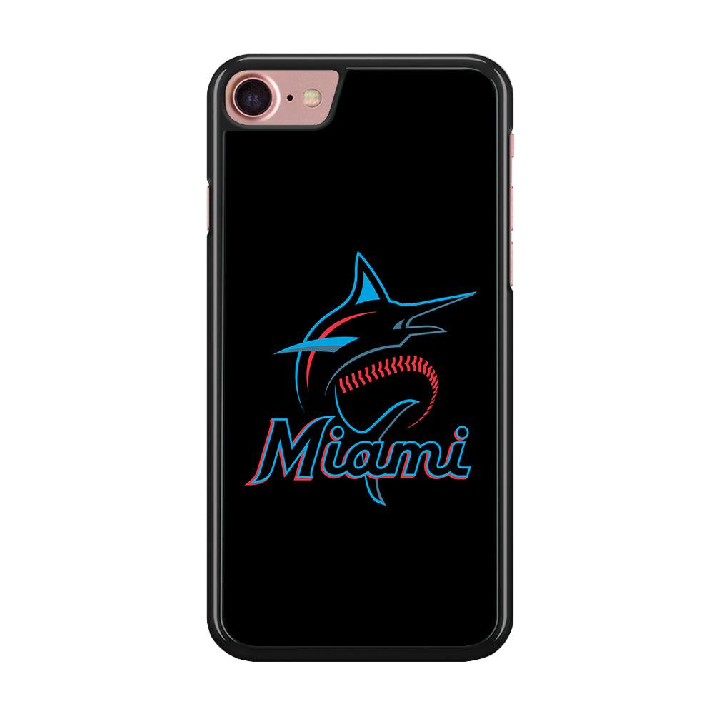 Baseball Miami Marlins MLB 001 iPhone SE 2020 Case-Rubber / Black (2D Case)-Xtracase