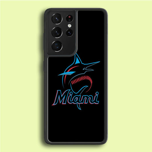 Baseball Miami Marlins MLB 001 Samsung Galaxy S21 Ultra Case-Plastic / Full Wrap (3D Case)-Xtracase