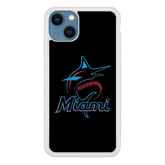 Baseball Miami Marlins MLB 001 iPhone 13 Mini Case-Rubber / White (2D Case)-Xtracase