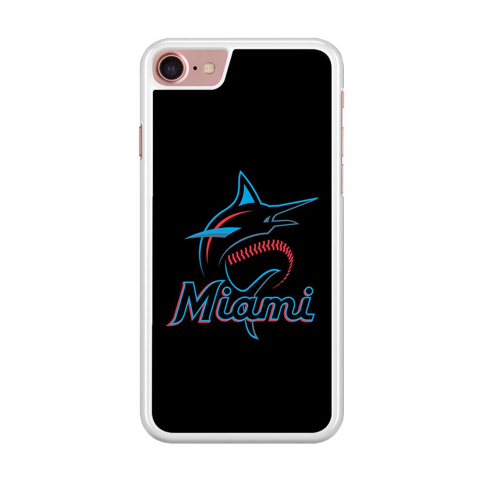 Baseball Miami Marlins MLB 001 iPhone SE 2020 Case-Rubber / White (2D Case)-Xtracase