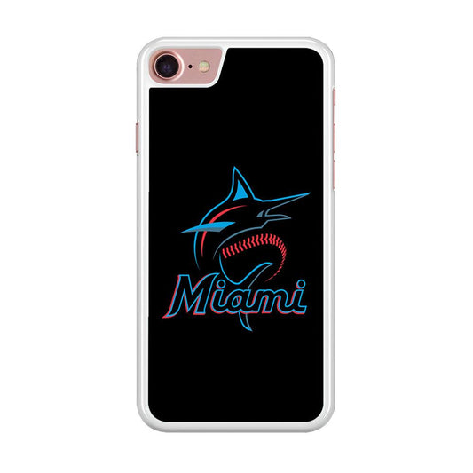 Baseball Miami Marlins MLB 001 iPhone SE 2020 Case-Rubber / White (2D Case)-Xtracase