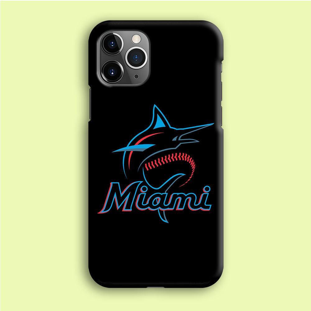 Baseball Miami Marlins MLB 001 iPhone 12 Pro Case-Plastic / Full Wrap (3D Case)-Xtracase