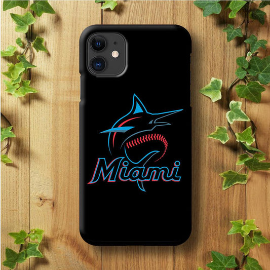 Baseball Miami Marlins MLB 001 iPhone 11 Case-Plastic / Full Wrap (3D Case)-Xtracase