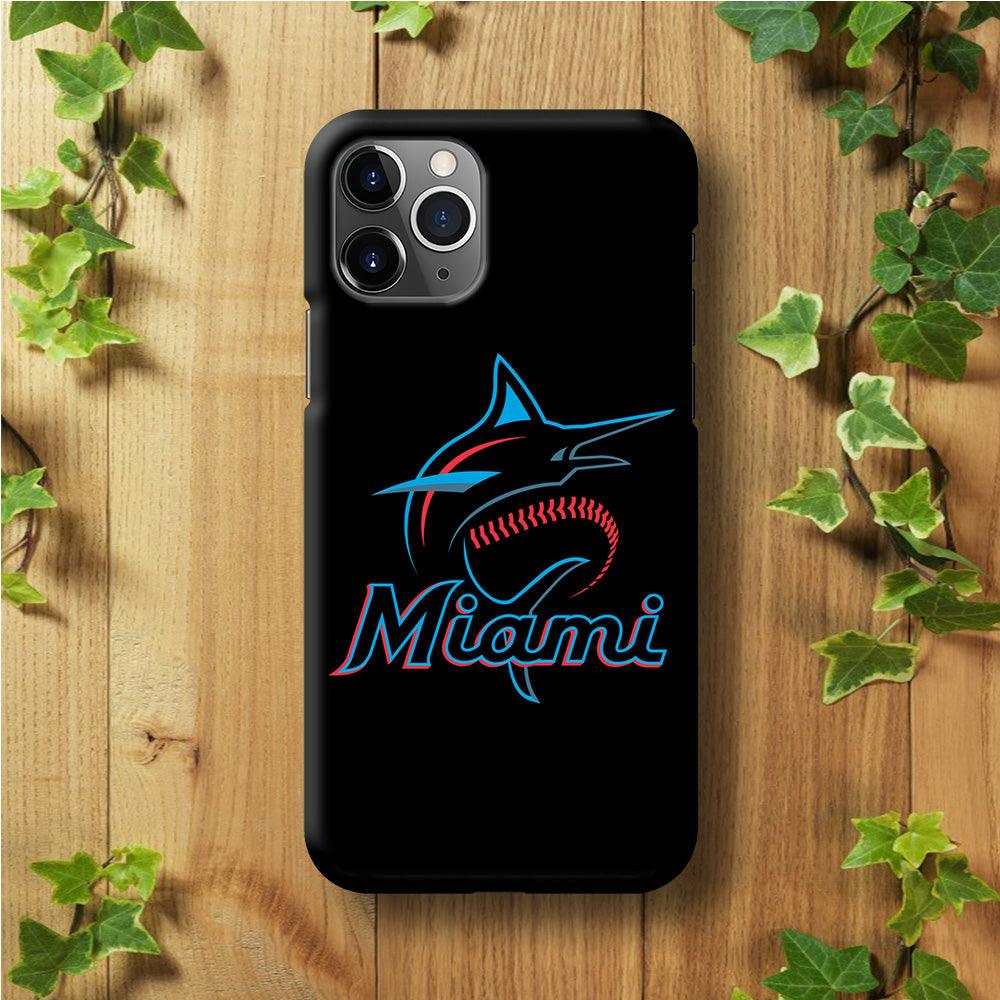 Baseball Miami Marlins MLB 001 iPhone 11 Pro Max Case-Plastic / Full Wrap (3D Case)-Xtracase