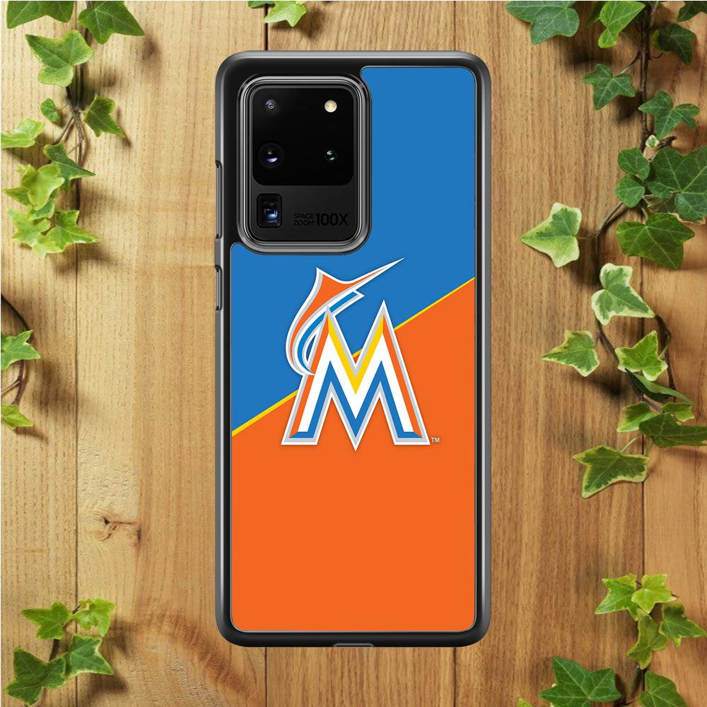 Baseball Miami Marlins MLB 002 Samsung Galaxy S20 Ultra Case-Rubber / Black (2D Case)-Xtracase