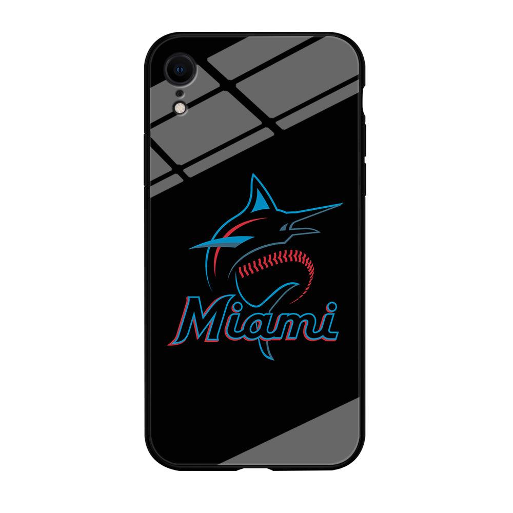 Baseball Miami Marlins MLB 001 iPhone XR Case-Tempered Glass Case-Xtracase