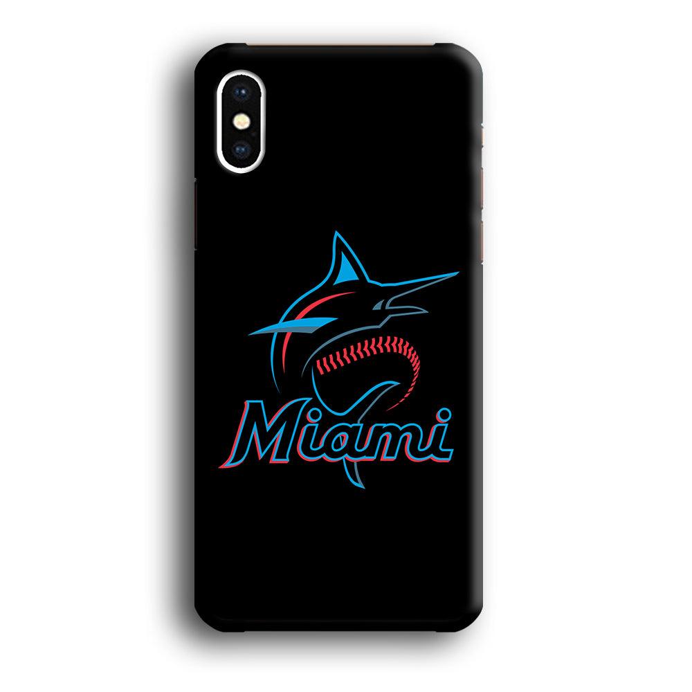 Baseball Miami Marlins MLB 001 iPhone X Case-Plastic / Full Wrap (3D Case)-Xtracase