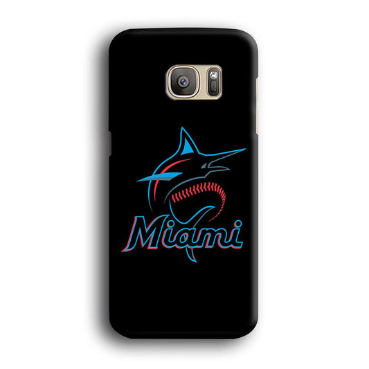 Baseball Miami Marlins MLB 001 Samsung Galaxy S7 Edge Case-Plastic / Full Wrap (3D Case)-Xtracase