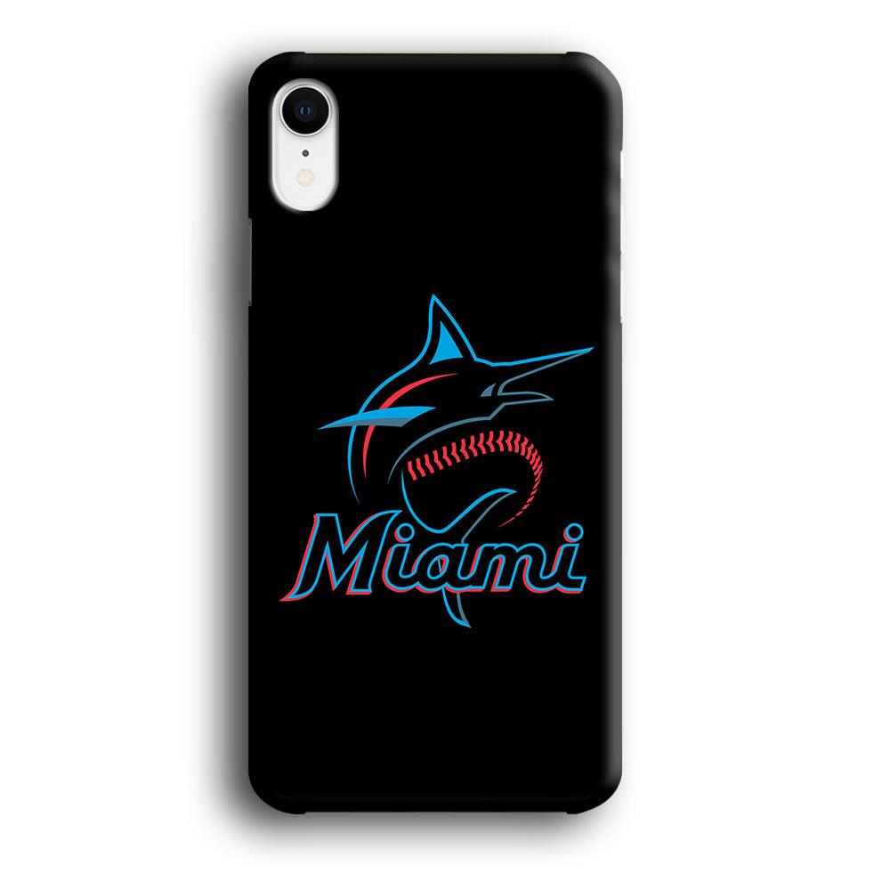 Baseball Miami Marlins MLB 001 iPhone XR Case-Plastic / Full Wrap (3D Case)-Xtracase