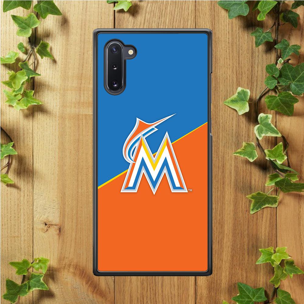 Baseball Miami Marlins MLB 002 Samsung Galaxy Note 10 Case-Rubber / White (2D Case)-Xtracase