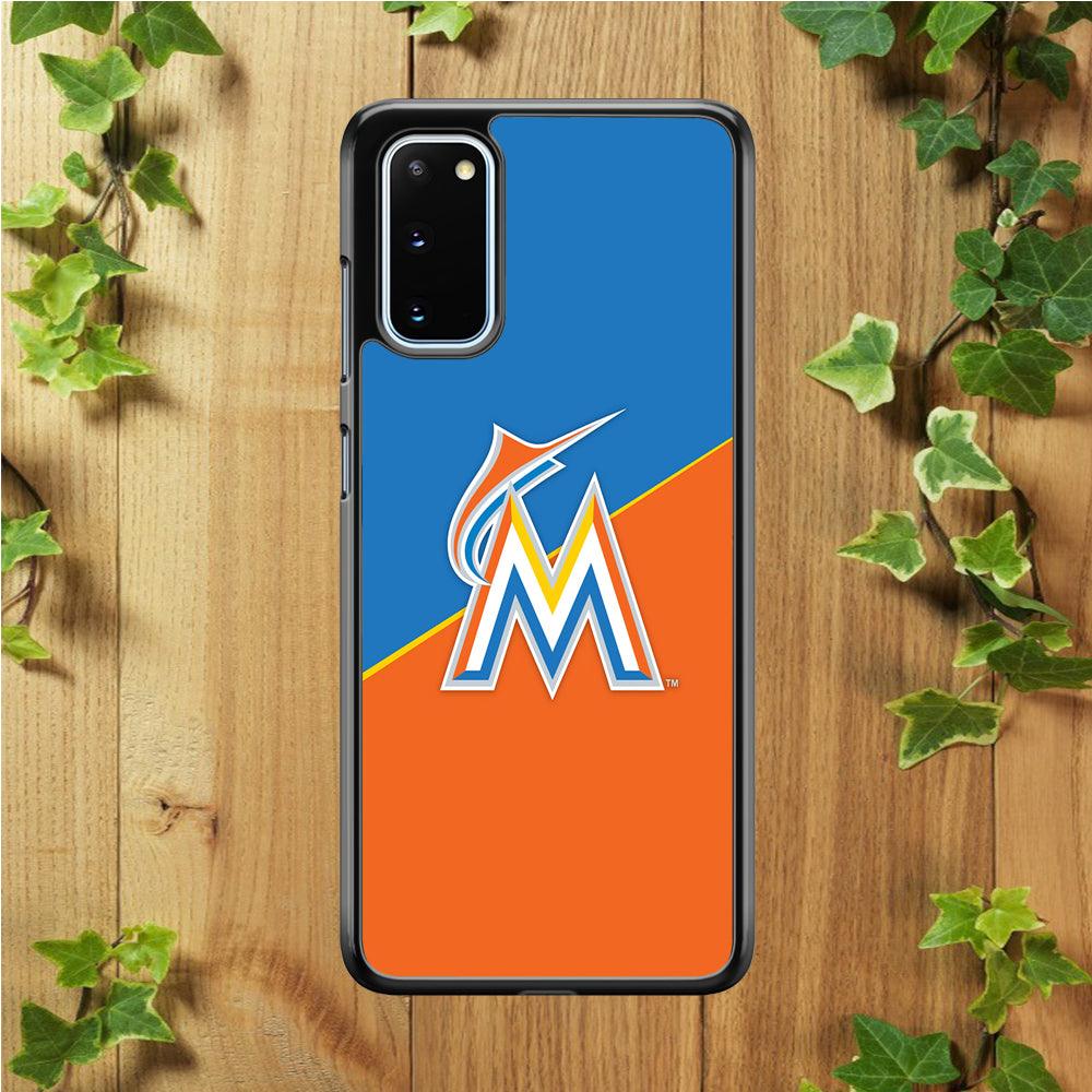 Baseball Miami Marlins MLB 002 Samsung Galaxy S20 Case-Rubber / White (2D Case)-Xtracase