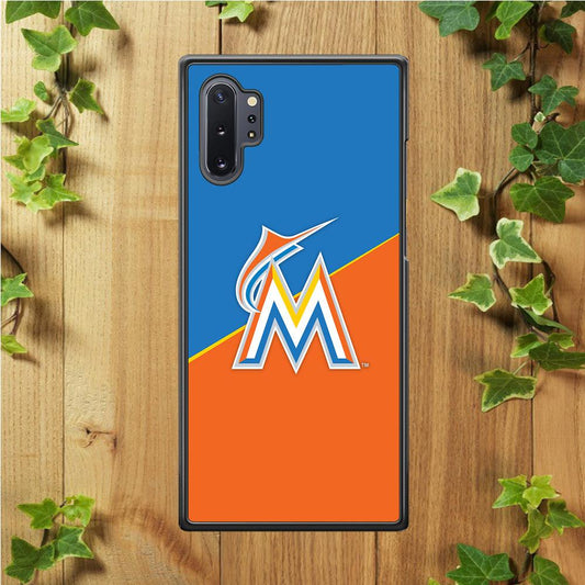 Baseball Miami Marlins MLB 002 Samsung Galaxy Note 10 Plus Case-Rubber / Black (2D Case)-Xtracase