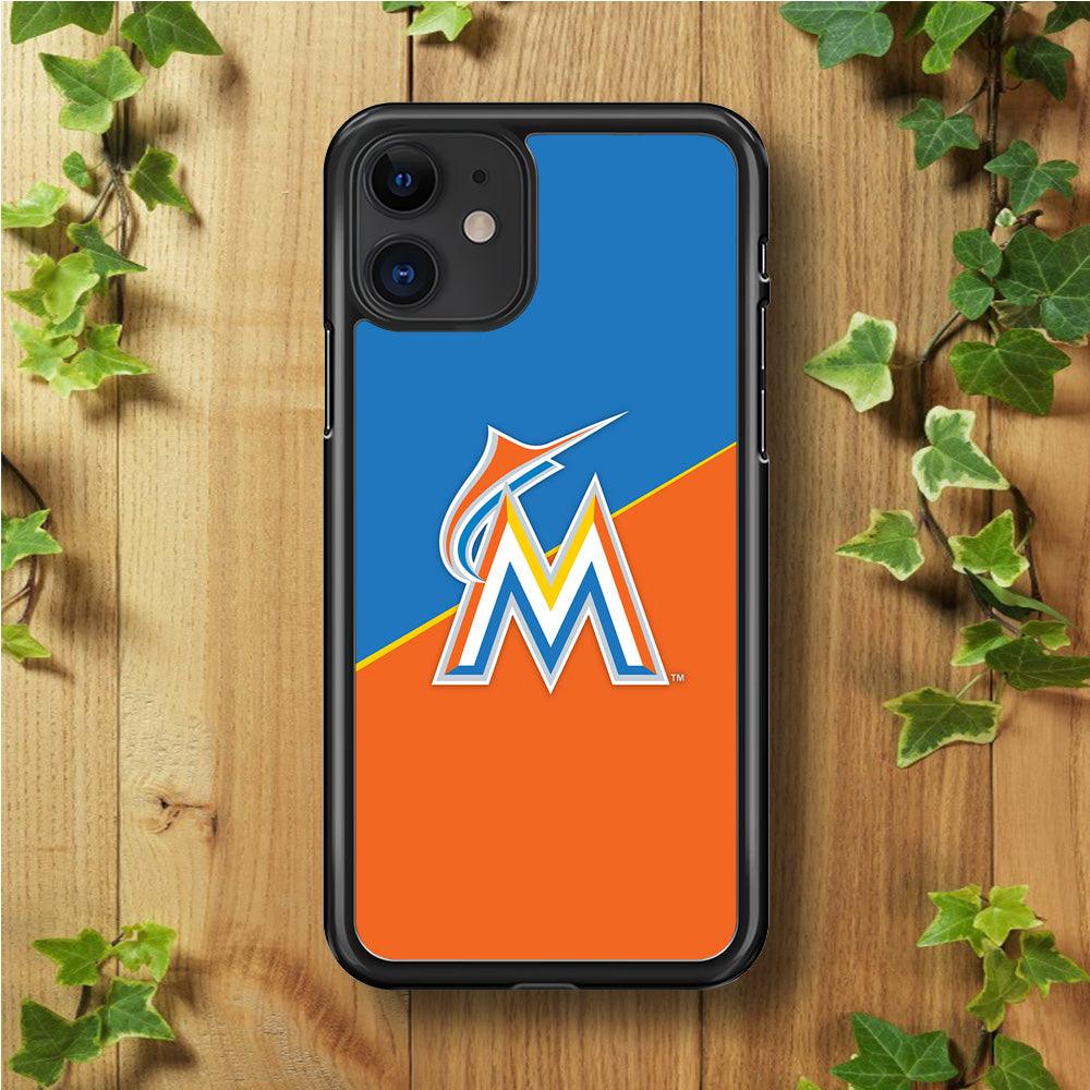 Baseball Miami Marlins MLB 002 iPhone 11 Case-Rubber / Black (2D Case)-Xtracase
